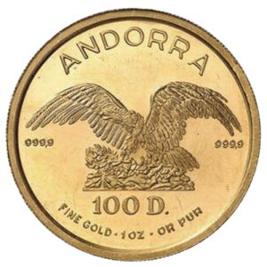 1 oz Gold Coin Andorra Eagle