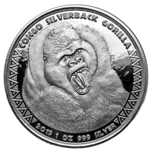 1 oz Silver Coin Congo Silverback Gorilla