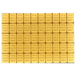 50 x 0,5g Gold Tafelbarren, alle Hersteller
