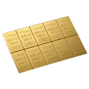 10 × 1/10 oz Gold CombiBars - diverse manufacturers