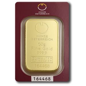 50g Gold Bar Austrian Mint