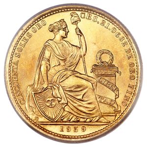 Peruvian 50 Soles Gold Coin