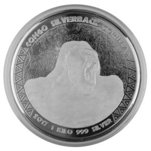 1 kg Silber Coin Kongo-Gorilla