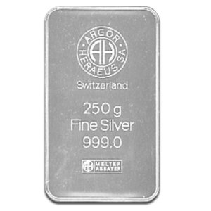 250g Silver Bar Argor Heraeus